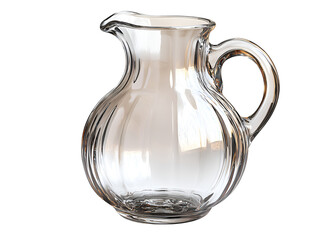 a clear glass pitcher with a handle

