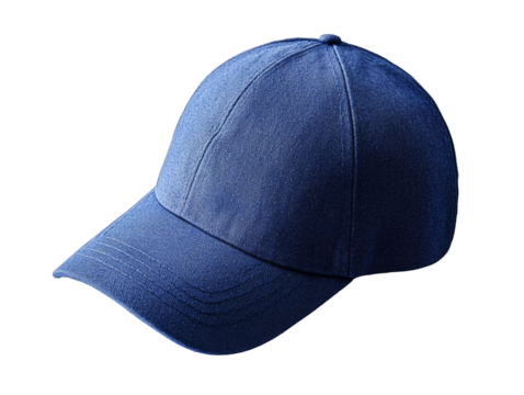 a blue baseball cap
