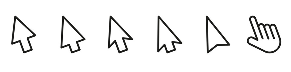 Computer mouse click cursor gray arrow icons set and loading icons. Cursor icon.Computer mouse click vector illustration.
