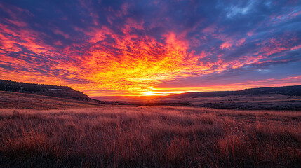 Fototapeta premium Stunning HD Sunset Landscape Background – Perfect for Desktop and Nature Wallpapers