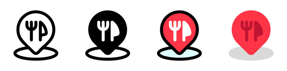 Obraz premium Editable restaurant location vector icon. Part of a big icon set family. Perfect for web and app interfaces, presentations, infographics, etc
