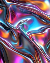 Obraz premium Colorful abstract background with shiny, flowing patterns in vivid hues.