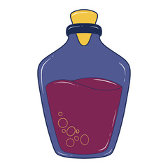 Magical halloween witch potion bottles cartoon