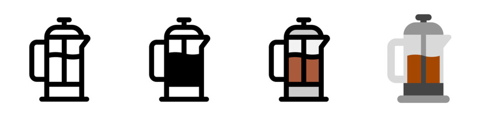 Editable french press vector icon. Cafe, coffee shop, restaurant, drink, beverages. Part of a big icon set family. Perfect for web and app interfaces, presentations, infographics, etc