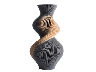 a black and tan vase