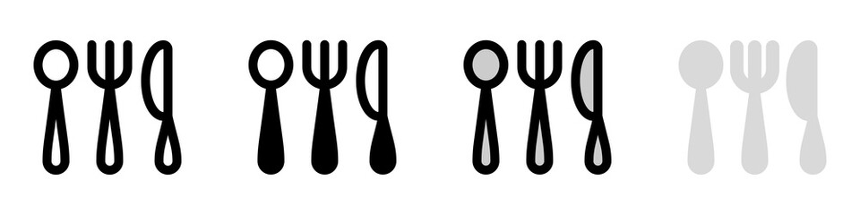 Editable cutlery, spoon, fork, knife vector icon. Food, restaurant. Part of a big icon set family. Perfect for web and app interfaces, presentations, infographics, etc