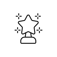 Famous trophy outline icons, minimalist vector illustration ,simple transparent graphic element .Isolated on white background