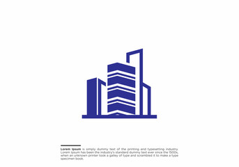 Modern Building Icon logo design, Sleek Building logo Design idea