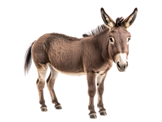 a donkey standing on a white background