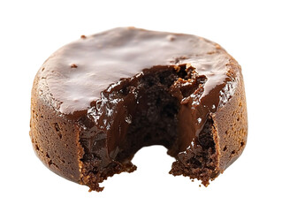 a chocolate cake with a bite taken out of it