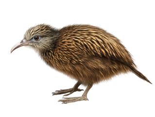 a brown bird with blue eyes