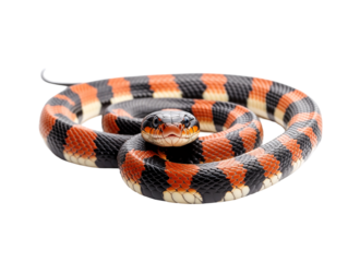 a black and orange striped snake