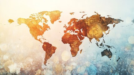 A colorful world map with a lot of detail and a lot of different colors