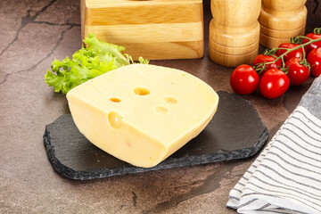 Gourmet Maasdam cheese with hole