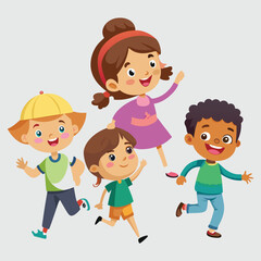 children vector art illustration and art work