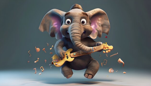 The Trombo bouncing around as he "plays" music.