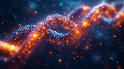 Glowing CRISPR modifications on a DNA helix in a scientific setting of genetic research