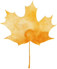 Watercolour autumn leaf. Bright watercolour leaf for web, greeting cards, wallpapers, decor and other.