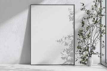 A3 Poster Mockup on White Background created with Generative AI