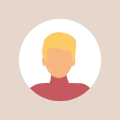 Flat illustration. Stylish profile of a man. Avatar, user profile, person icon, silhouette, profile picture. Suitable for social media profiles, icons, screensavers and as a template..