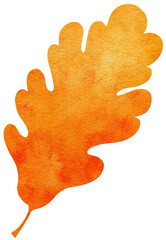 Watercolour autumn leaf. Bright watercolour leaf for web, greeting cards, wallpapers, decor and other.
