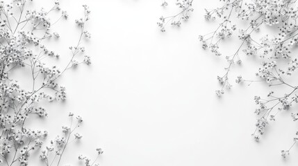 Obraz premium Stunning abstract floral pattern of swirling tiny flowers on a pure white background, creating a beautiful artistic display