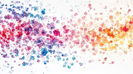Obraz premium Stunning abstract floral pattern of swirling tiny flowers on a pure white background, creating a beautiful artistic display