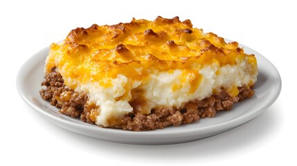 A comforting plate of shepherd s pie with mashed potatoes and a crispy golden crust