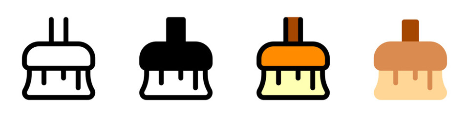 Obraz premium Editable broom vector icon. Part of a big icon set family. Perfect for web and app interfaces, presentations, infographics, etc