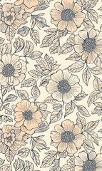 Hand-drawn 2D Doodle Tile and Carpet Patterns with White Borders &ndash; Geometric, Floral, and Abstract Designs