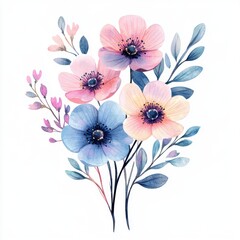 Watercolor Floral Bouquet.