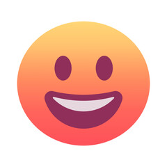 Grinning face emoji icon. Trendy colors, popular element for social media and digital designs. Emoticon, isolated element.