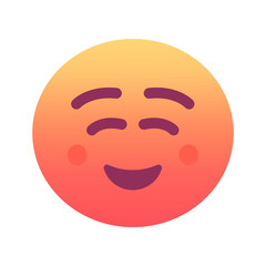 Obraz premium Smiling face emoji icon. Trendy colors, popular element for social media and digital designs. Emoticon, isolated element.