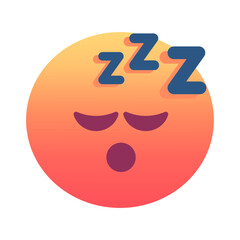 Sleeping face emoji icon. Trendy colors, popular element for social media and digital designs. Emoticon, isolated element.
