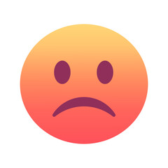 Slightly frowning face emoji icon. Trendy colors, popular element reflecting mild discontent, often used in social media. Emoticon, isolated element.