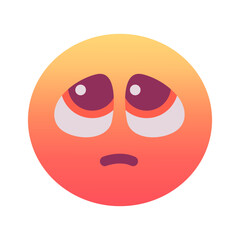 Pleading face emoji icon. Trendy colors, popular element expressing a sense of begging or vulnerability, frequently used in social media. Emoticon, isolated element.