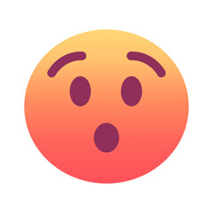 Obraz premium Hushed face emoji icon. Trendy colors, popular element conveying silence or shushing, often used in social media. Emoticon, isolated element.