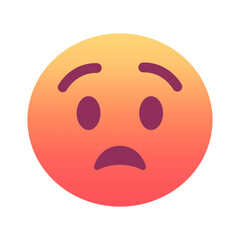 Fototapeta premium Anguished face emoji icon. Trendy colors, popular element depicting deep sadness or distress, frequently used in social media. Emoticon, isolated element.