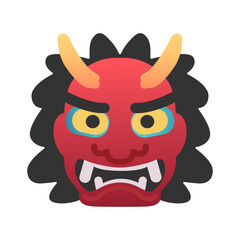 Ogre emoji icon. Trendy colors, popular element representing fantasy or humor, commonly used in social media. Emoticon, isolated element.