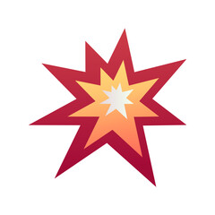 Collision emoji icon. Trendy colors, popular element representing impact or crash, often used in social media. Emoticon, isolated element.