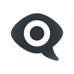 Eye in speech bubble emoji icon. Trendy colors, popular element for emphasizing attention or observation in conversations, often used in social media. Emoticon, isolated element.