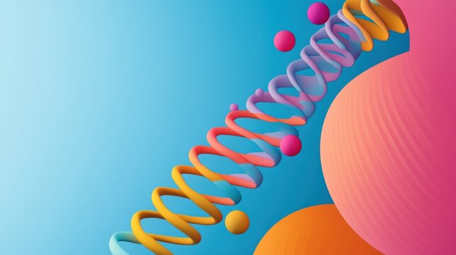 A vibrant illustration of a DNA double helix, showcasing the base pairs and their role in carrying genetic information.