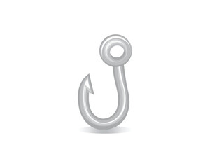 vector design of a hook made of iron which is usually attached to fishing equipment to catch fish