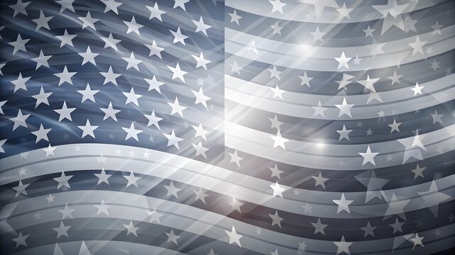 Independence Day abstract background with elements of the american flag in gray colors. USA Independence Day abstract background with elements of american flag in gradient colors - Powered by Adobe