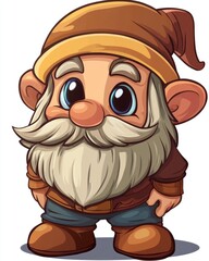 Naklejka premium Adorable Dwarf Cartoon Character Icons
