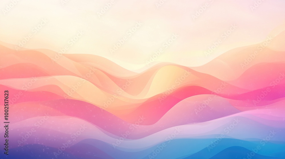 Poster soft blurred background featuring a gradient of pastel colors abstract colorful geometric design in 