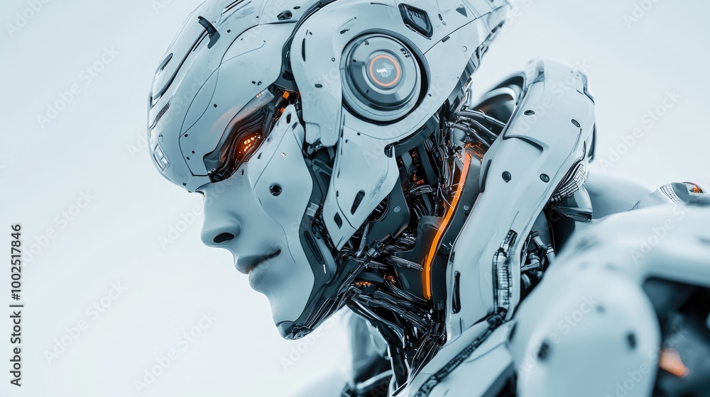 Poster futuristic sci fi robotic exoskeleton suit featuring a human operator a large mechanical robot mimic