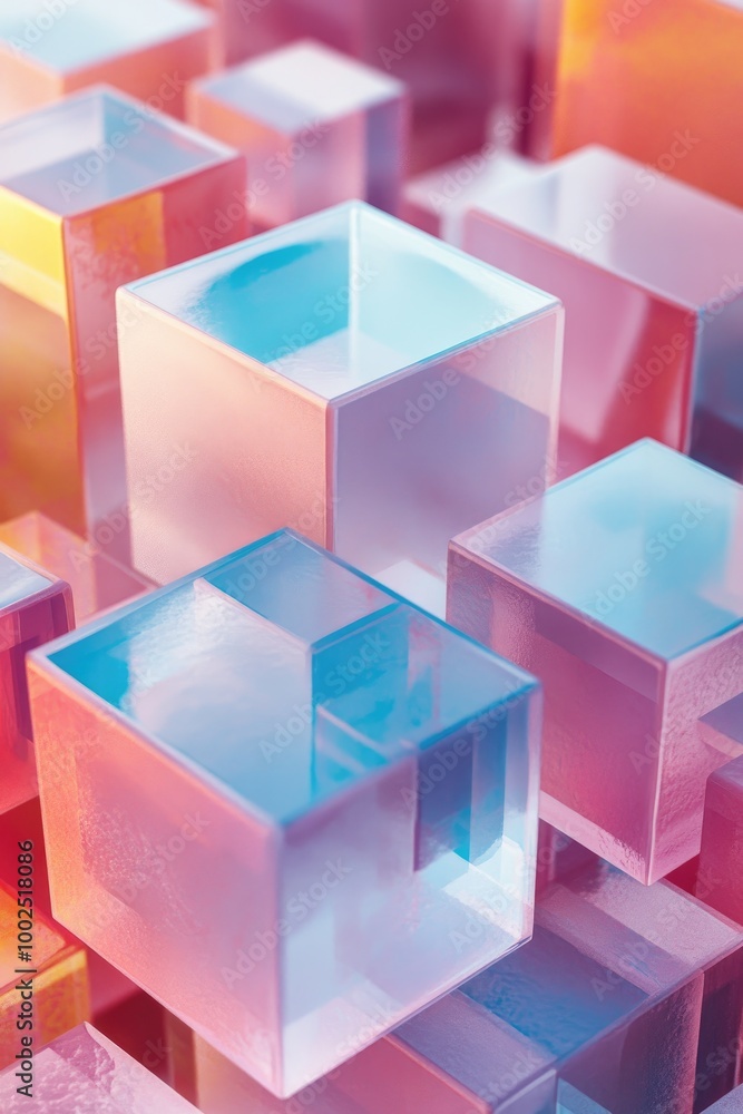 Poster abstract background featuring three dimensional blocks