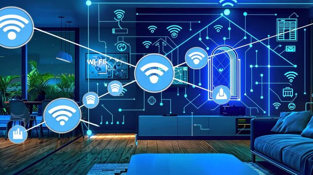 Wifi network connecting devices in smart home living room