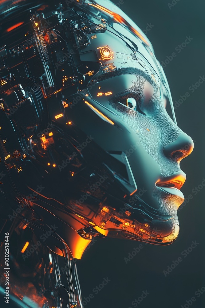 Poster futuristic artificial intelligence design showcasing advanced technology concepts